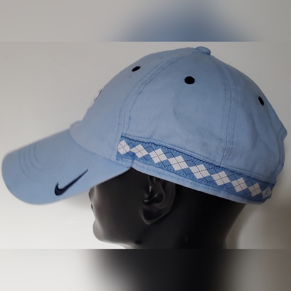 Nike Heritage86 UNC Carolina Tar Heels Argyle Design Baseball Hat Cap - EUC - Picture 2 of 11